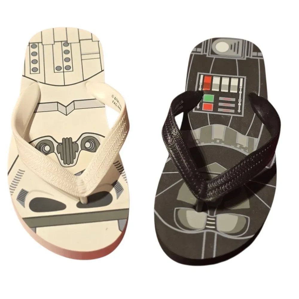 Star Wars Kids Flip Flops - Black, White, and Gray